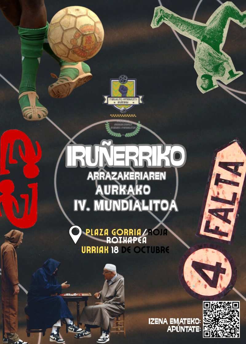 Iruñerria eskualdeko (Nafarroa) Arrazakeriaren Aurkako Mundialitoaren IV. edizioa ospatuko da urriaren 18an Iruñeako Arrotxapea&nbsp;auzoan