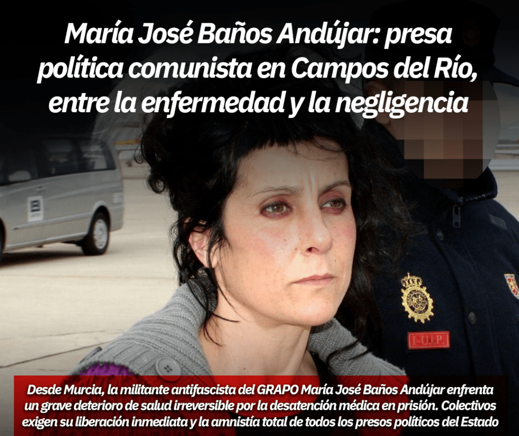 Carta de la presa política antifascista María José Baños&nbsp;Andujar