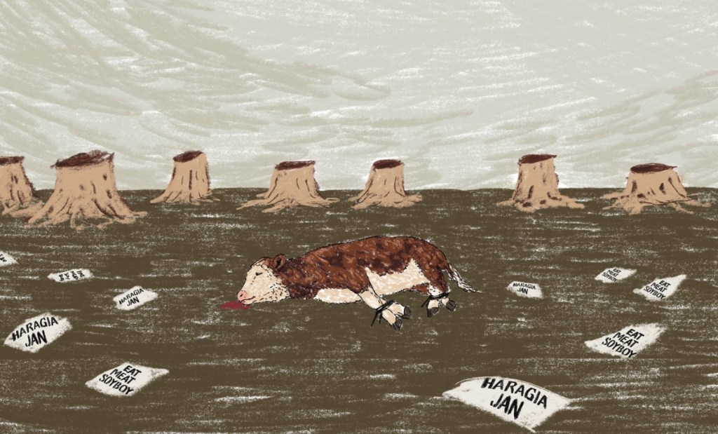 Eskuin muturra elikatuz