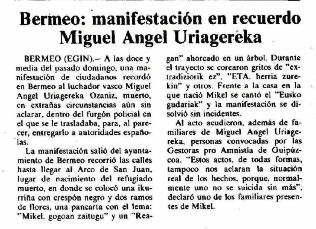 Miguel Angel Uriagereka Ozamiz&nbsp;oroimenean
