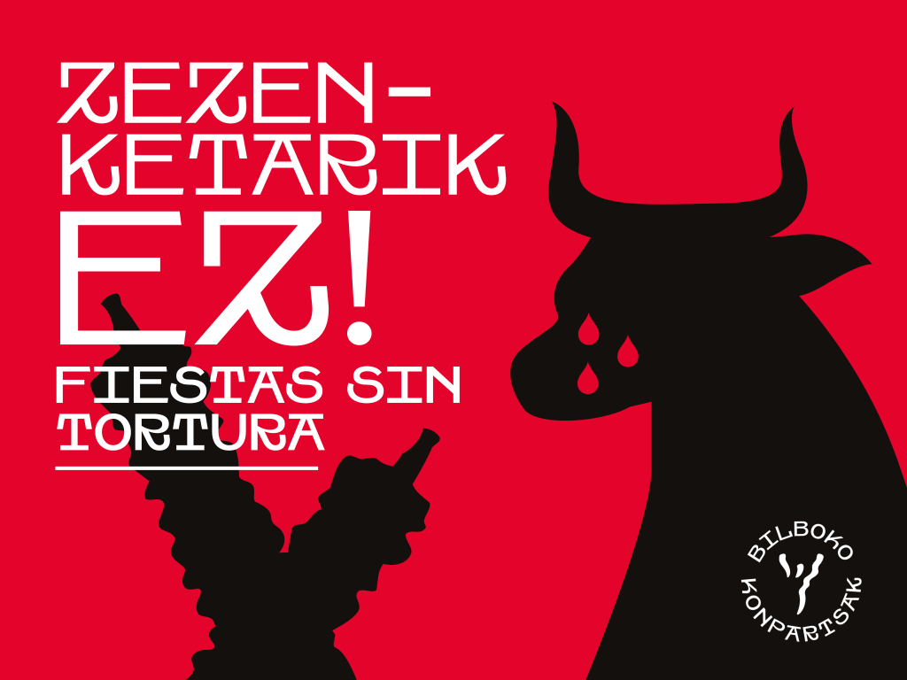 Marijaiari gutuna: BMF Toros-en kartelaren aurrean, Bilboko Konpartsen adierazpena zezenketen&nbsp;aurka