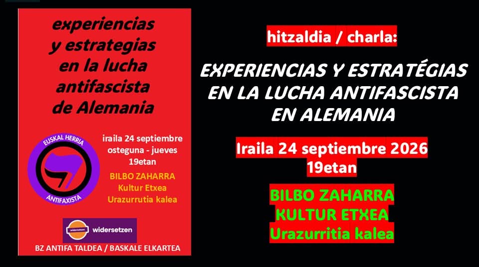 Charla del movimiento antifascista alemán WIDERSETZEN en&nbsp;Bilbao